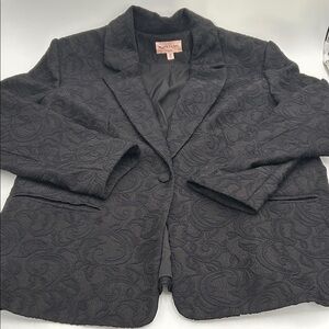 Chico's Black Paisley-Textured Single-Button Blazer